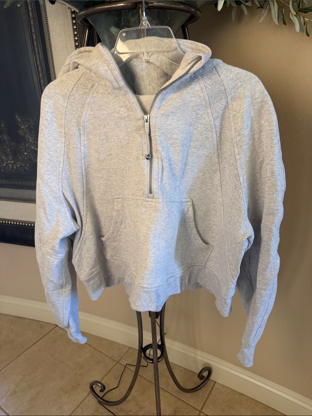 lululemon athletica Scuba Oversized 1/2 Zip Light Gray Hooded Sweatshirt
